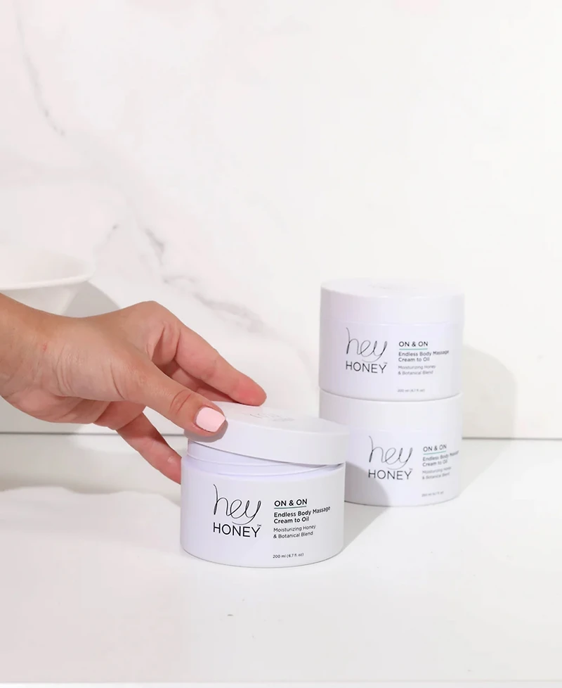 Hey Honey On and On Honey Cream to Oil Body Massage, 200 ml