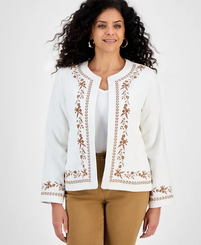 Style & Co Women's Embroidered Jacket, Macy's Exclusive