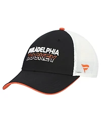 Fanatics Men's Black/White Philadelphia Flyers Adjustable Meshback Hat