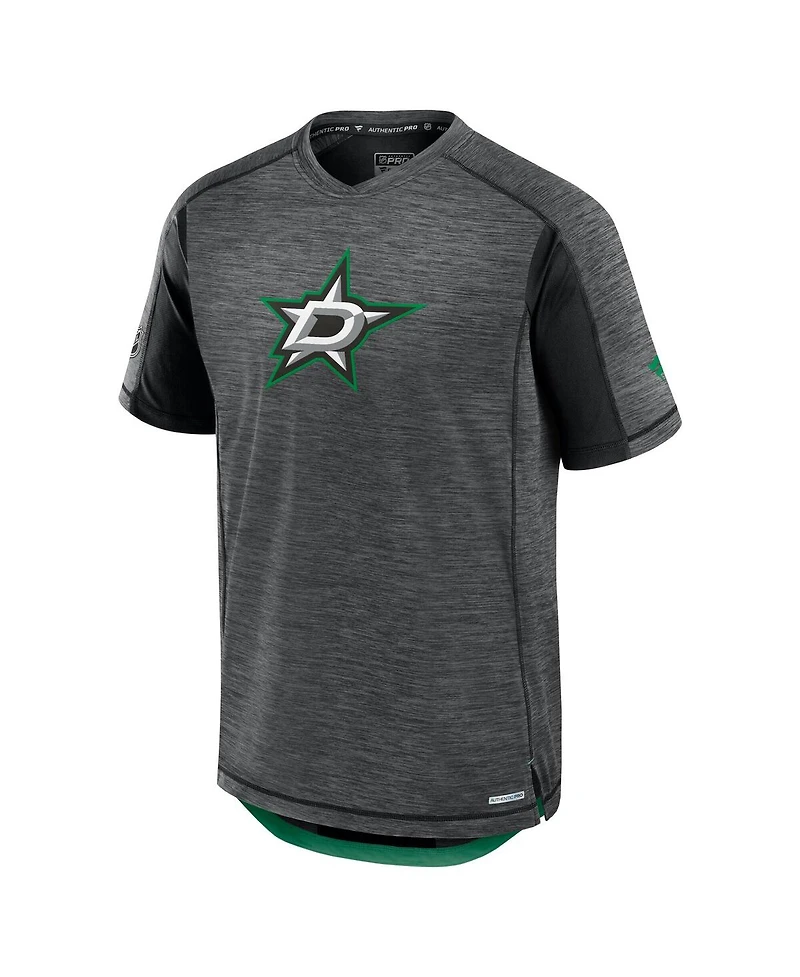 Fanatics Men's Heather Charcoal Dallas Stars Authentic Pro Rink Performance T-Shirt