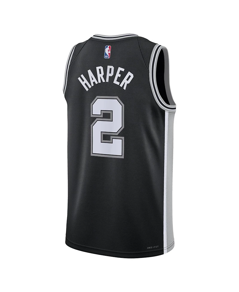 Nike Men's and Women's Dylan Harper Black San Antonio Spurs 2025 Nba Draft First Round Pick Swingman Icon Edition Jersey