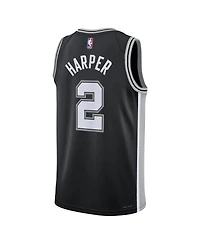 Nike Men's and Women's Dylan Harper Black San Antonio Spurs 2025 Nba Draft First Round Pick Swingman Icon Edition Jersey