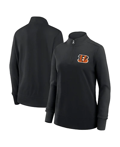 Logo Athletic Women's Black Cincinnati Bengals Velocity Quarter-Zip Jacket