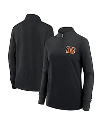 Logo Athletic Women's Black Cincinnati Bengals Velocity Quarter-Zip Jacket