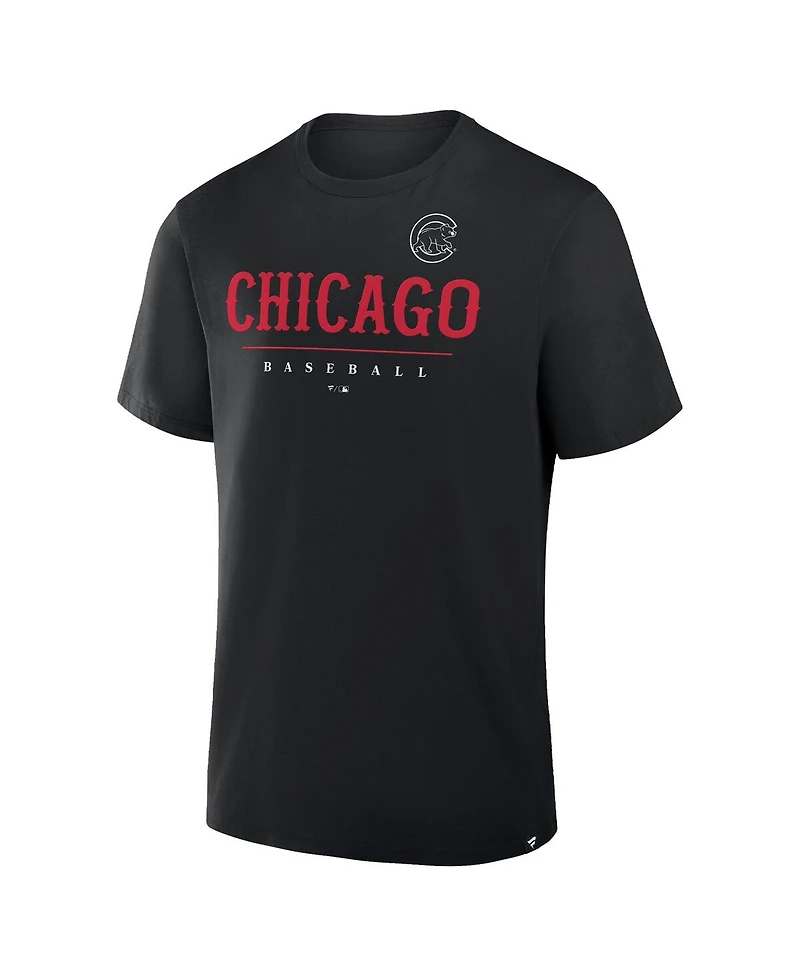 Fanatics Men's Black Chicago Cubs Color Pop Legacy Clubhouse T-Shirt