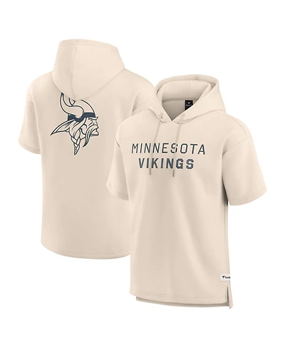 Fanatics Men's Cream Minnesota Vikings Elements Future Ground Lettering Short Sleeve Pullover Hoodie