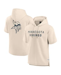 Fanatics Men's Cream Minnesota Vikings Elements Future Ground Lettering Short Sleeve Pullover Hoodie