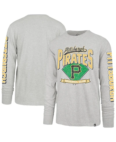 '47 Brand Men's Gray Pittsburgh Pirates Fair Ball Franklin Long Sleeve T-Shirt