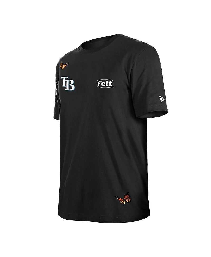 New Era x Felt Men's Black Tampa Bay Rays T-Shirt