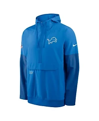 Nike Men's Blue Detroit Lions Sideline Anorak Half-Zip Hoodie Jacket