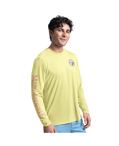Margaritaville Men's Yellow Pittsburgh Steelers Rock Harbor Long Sleeve Rashguard Top