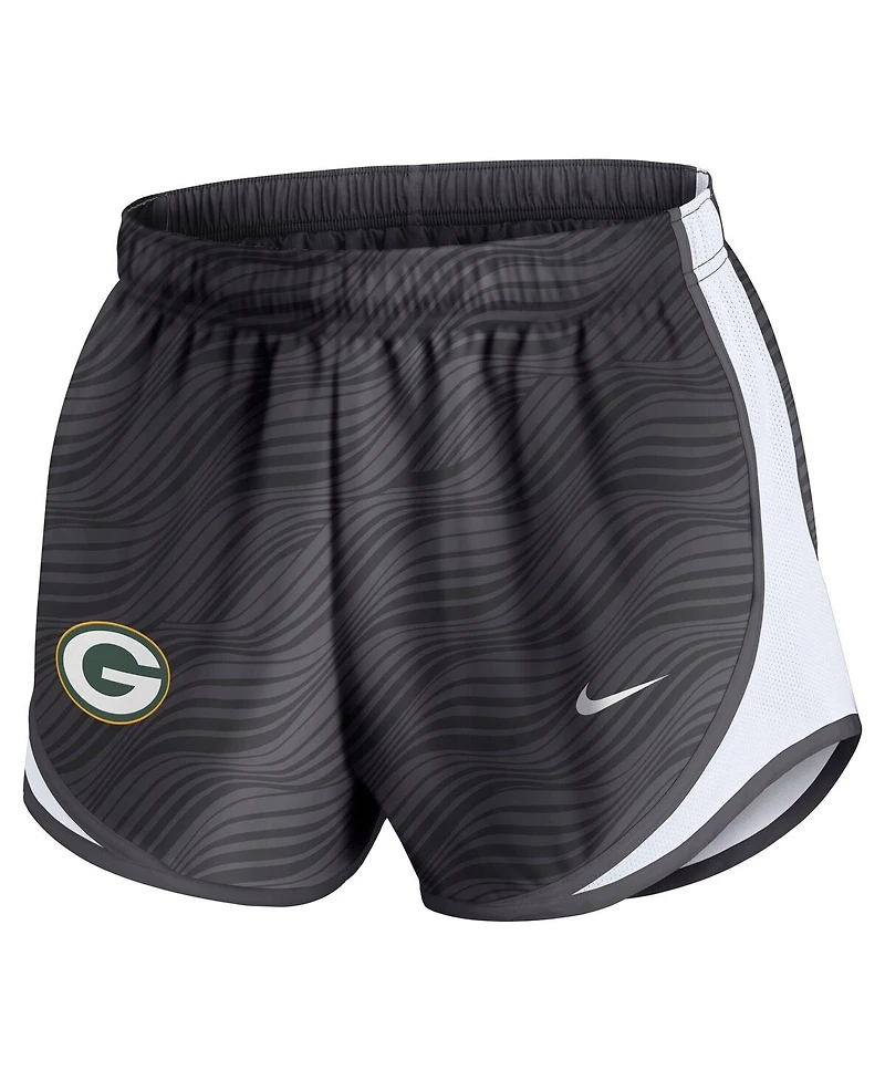 Nike Women's Anthracite Green Bay Packers Tempo Performance Shorts