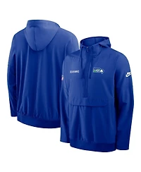 Nike Men's Royal Seattle Seahawks Sideline Alt Pack Anorak Half-Zip Hoodie Jacket