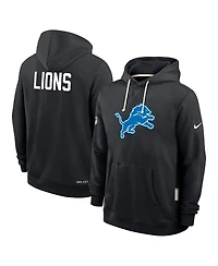 Nike Men's Black Detroit Lions Sideline Offensive Set Play Performance Pullover Hoodie