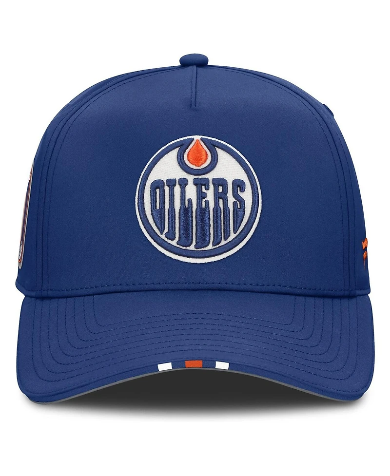 Fanatics Men's Royal Edmonton Oilers 2025 Nhl Draft Authentic Pro On-Stage Podium A-Frame Adjustable Hat