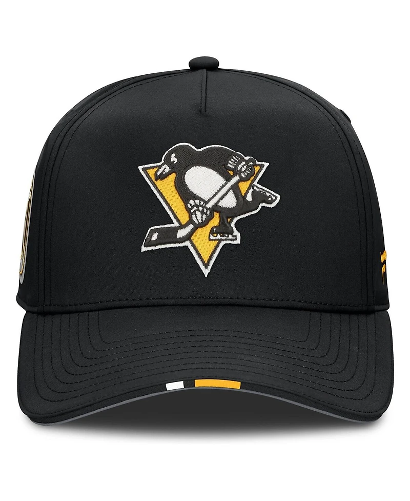 Fanatics Men's Black Pittsburgh Penguins 2025 Nhl Draft Authentic Pro On-Stage Podium A-Frame Adjustable Hat