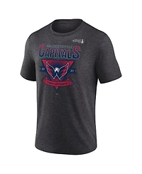 Fanatics Men's Heather Charcoal Washington Capitals 2025 Stanley Cup Playoffs Crossbar Tri-Blend T-Shirt