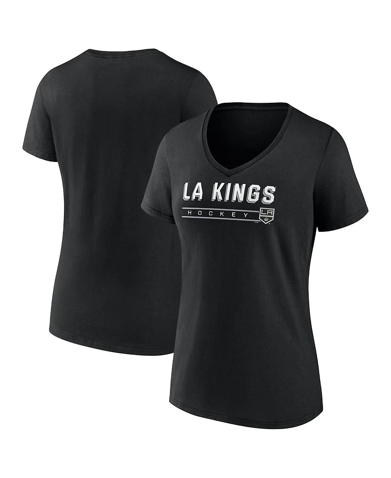 Fanatics Women's Black Los Angeles Kings V-Neck T-Shirt