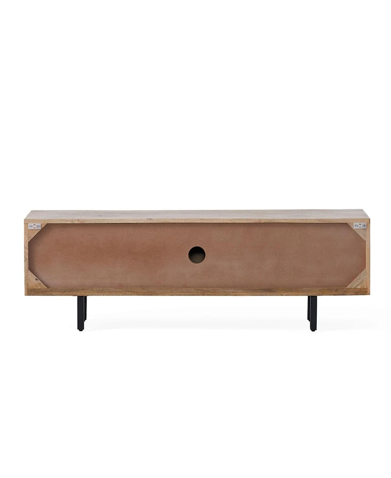 Streamdale Furniture Boho Mango Wood Tv Stand with Storage