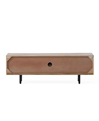 Streamdale Furniture Boho Mango Wood Tv Stand with Storage