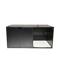 Streamdale Furniture Black Cat Litter Box Enclosure Furniture with Scratch Pad