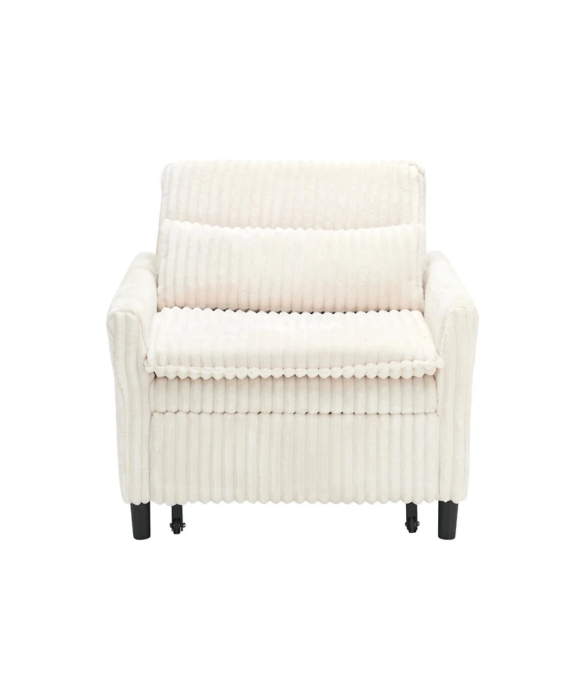 Streamdale Furniture Beige Small Space Sofa Bed with Pillow
