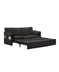 Streamdale Furniture 73.6" Pull Out Sofa Bed Chenille Sleeper Couch w/ Storage & Usb