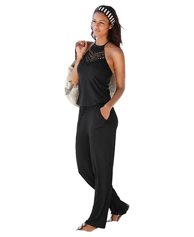 Lascana Women's Crochet Halterneck Jumpsuit