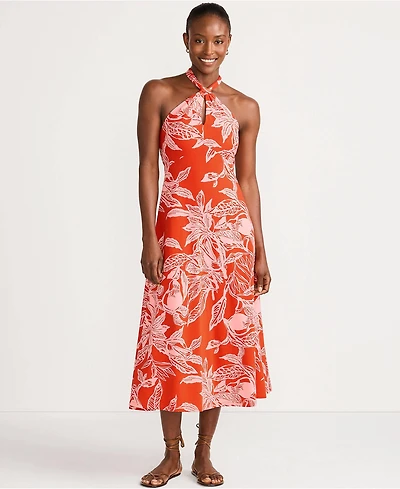 Lands' End Women's Cotton Modal Halter Midi Dress