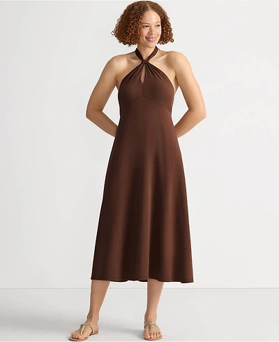 Lands' End Women's Cotton Modal Halter Midi Dress