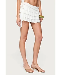 Edikted Women's Sheba Asymmetric Ruffled Mini Skort