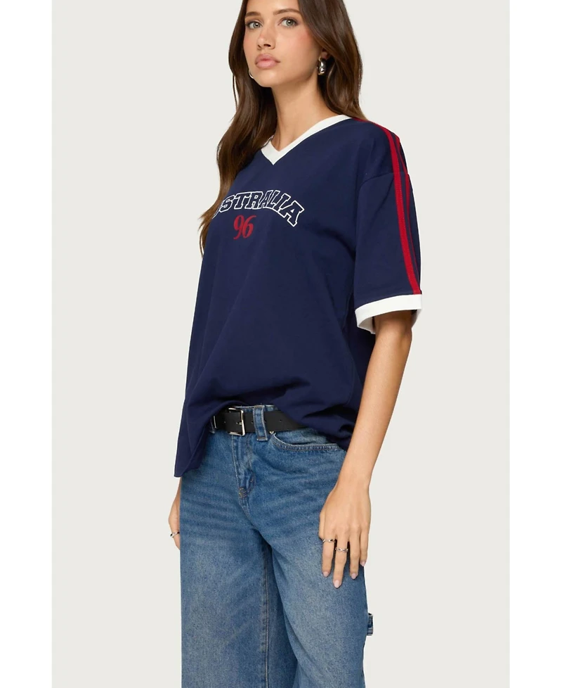 Edikted Women's Australia 96 Contrast Oversized T Shirt