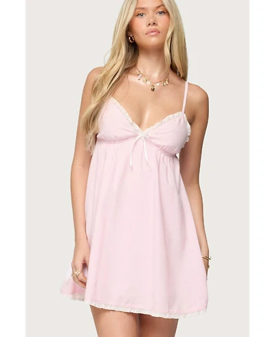 Edikted Womens Danira Pinstripe Babydoll Mini Dress