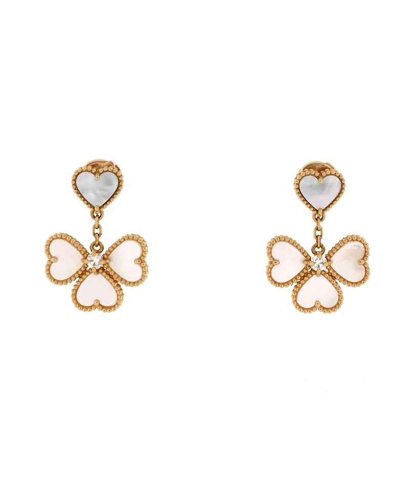 Pre-Owned Van Cleef & Arpels Sweet Alhambra Effeuillage Heart Earrings