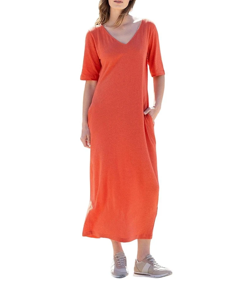 Celtic & Co. Women's Linen Blend Midi Dress