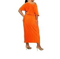 Fashion-szn Curve Women's Plisse Midaxi Dress