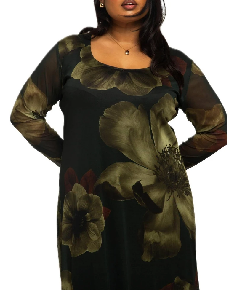 Fashion-szn Curve Women's Floral Print Midaxi Dress