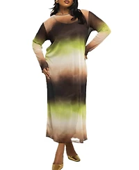 Fashion-szn Curve Women's Ombre Print Midi Dress