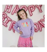 Sweet Wink Little and Big Girls Birthday Girl Patch Sweatshirt
