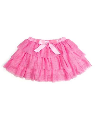 Sweet Wink Little and Big Girls Raspberry Bow Tiered Tutu Skirt