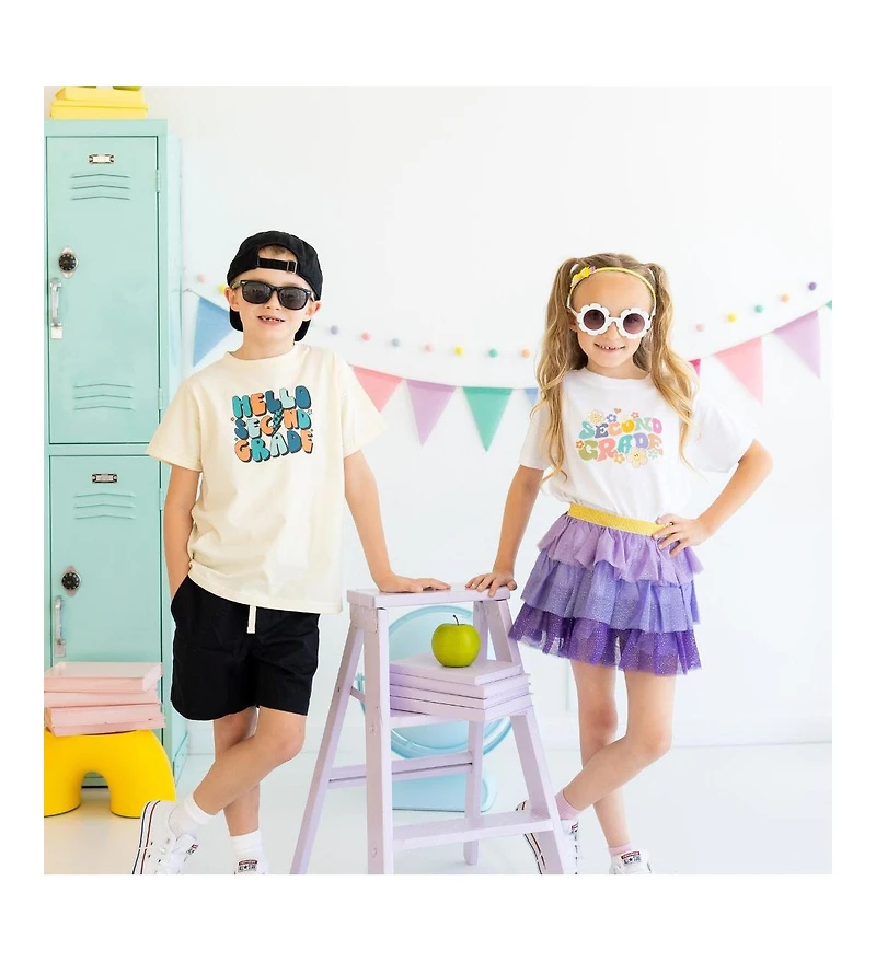 Sweet Wink Toddler Boys Hello Second Grade Short Sleeve T-Shirt