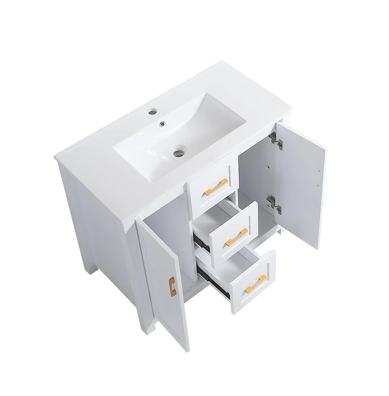 Casainc 36" Bathroom Vanity with Sink, 2 Soft-Close Doors & Drawers, Functional Storage Solution