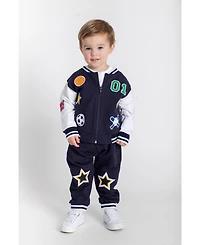 Florence Eiseman French Terry Varsity Sports Jacket