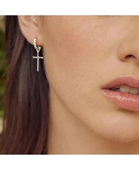 Sterling Silver Ariel Mismatching Cross Earrings