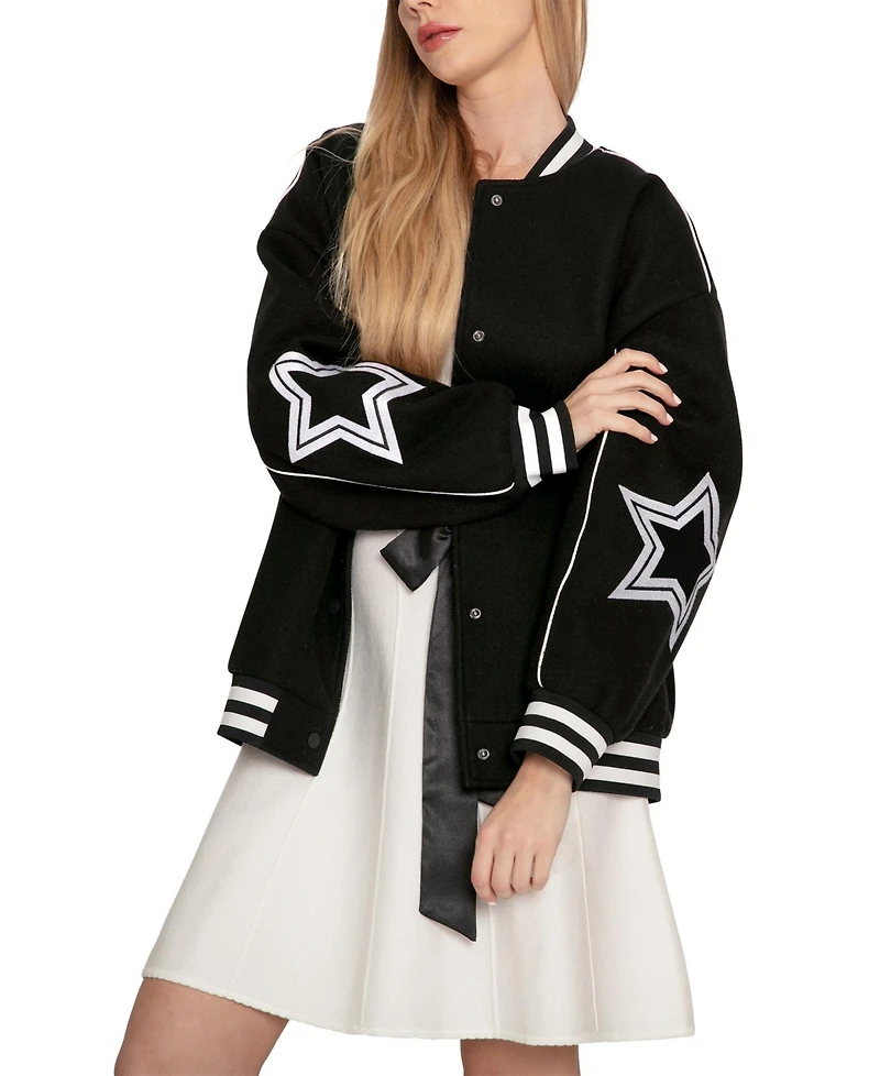 Belle & Bloom Women's Hold Me Close Letterman Bomber