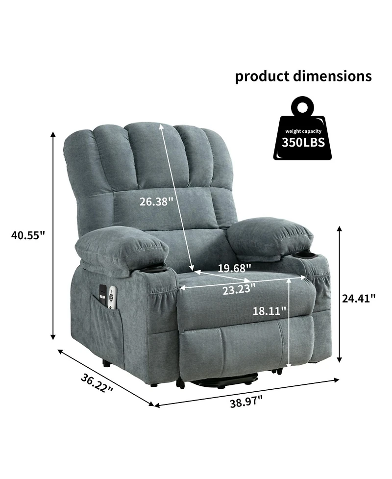 Streamdale Furniture Electric Massage Lift Chair w/ Heat & Usb - Blue