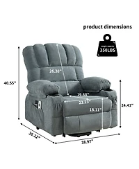 Streamdale Furniture Electric Massage Lift Chair w/ Heat & Usb - Blue