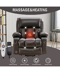 Streamdale Furniture Electric Heated Vibration Lift Chair - Brown