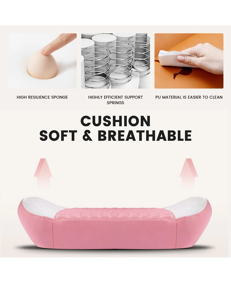 Streamdale Furniture Pink Gaming Chair with Footrest Ergonomic High Back