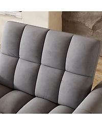 Streamdale Furniture 38.2" Foldable Velvet Sofa Bed - Dark Gray